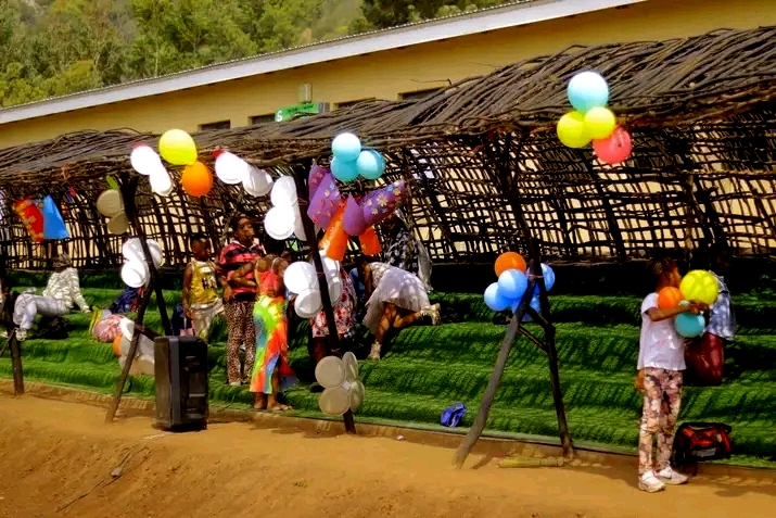 Teacher with students